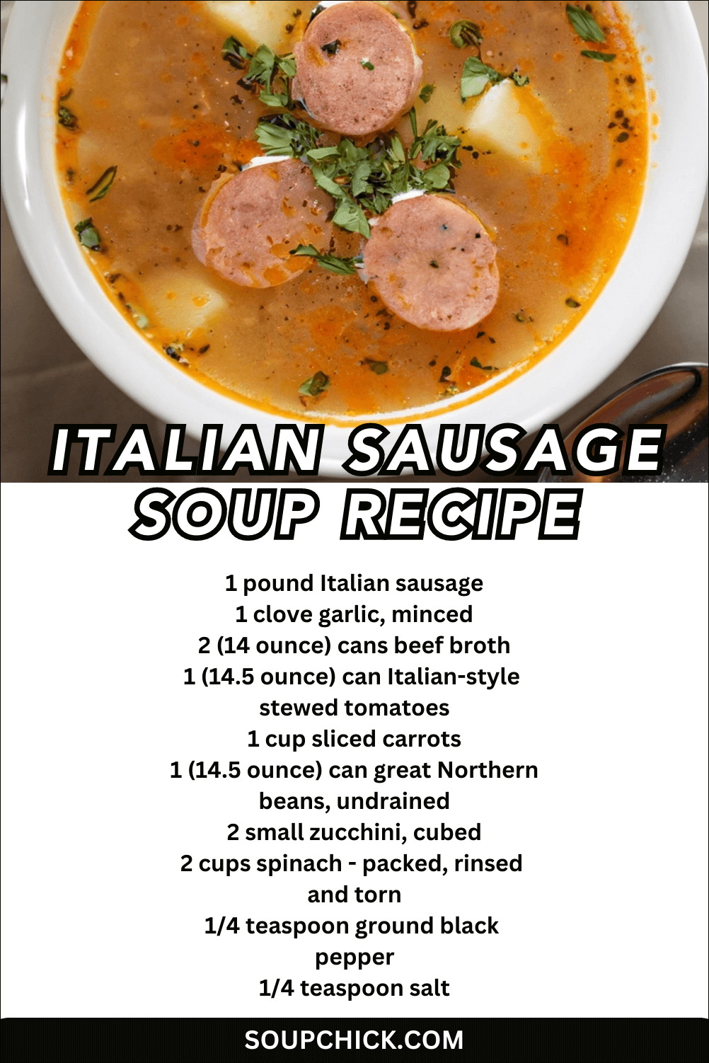 Simple Italian Sausage Soup Recipe I Classic Comfort