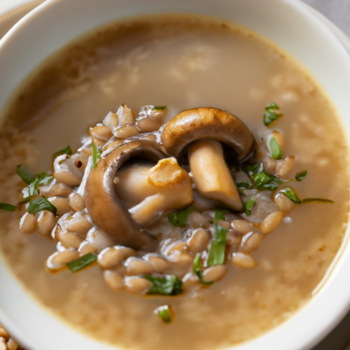 Mushroom Barley Soup Recipe | Umami Richness